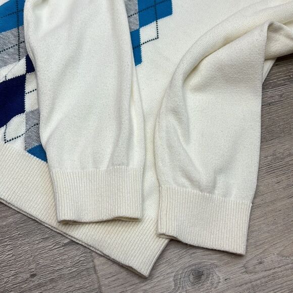 Tommy Hilfiger V-Neck Argyle Pima Cotton Preppy Golf Sweater - Picture 14 of 14